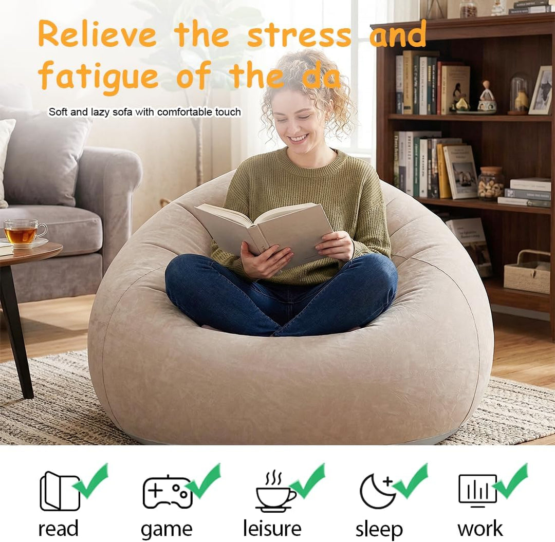 Yuragim Aufblasbares Sofa, Aufblasbarer Sitzsack, Aufblasbarer Sessel mit Luftpumpe, Wasserdichtes L