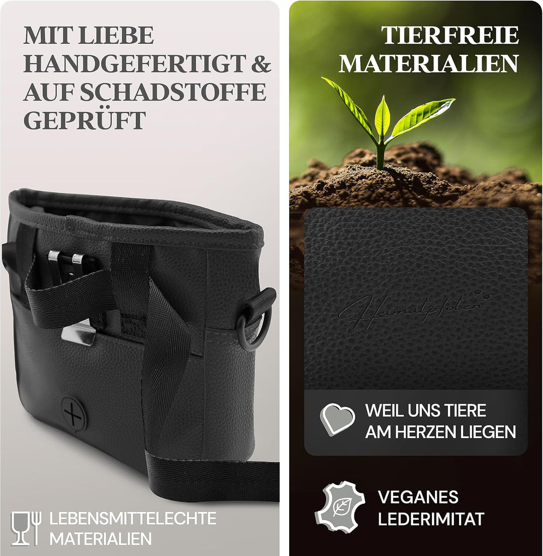 Leckerlitasche für Hunde aus Kunstleder - Gassitasche mit Einhand Magnet-Verschluss - Hunde-Leckerli