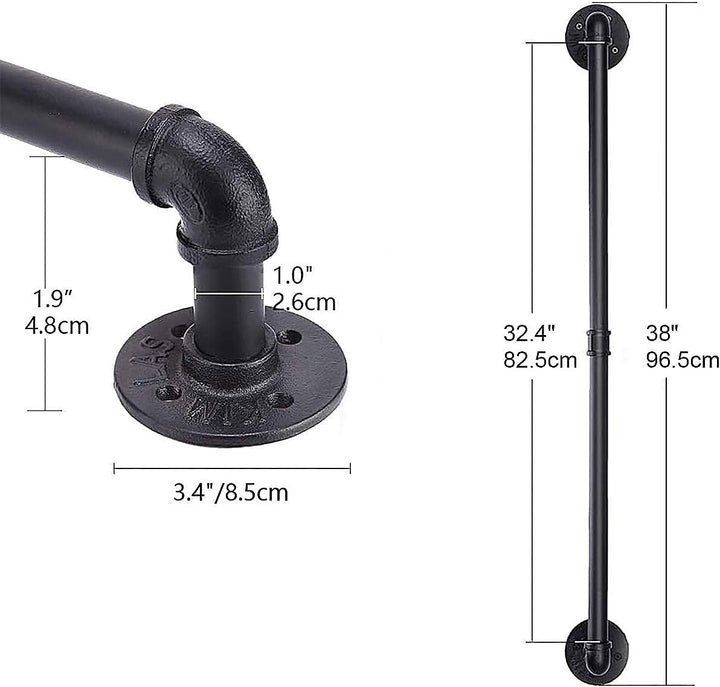 WuGeShop Topfregal Wandhalterung, Pfannenaufhänger Stange mit 10 Haken, Küchenutensilienregal Organi