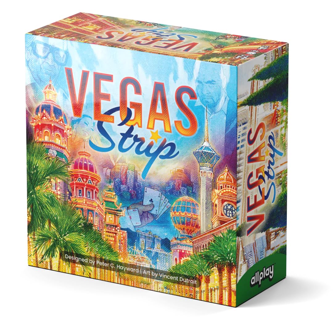 Allplay Vegas Strip Board Game – Bluffing and Deduction for 2-6 Players, Unique Casino Powers, Ages