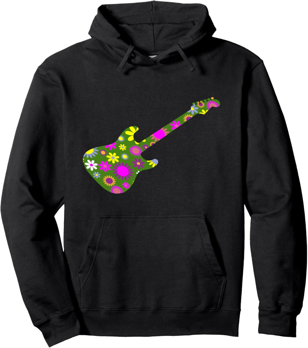 Blumengitarre Pullover Hoodie