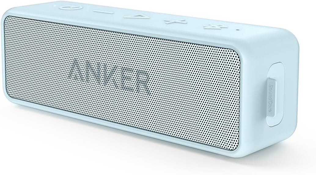 soundcore Anker 2 Portable Bluetooth Speaker with 12W Stereo Sound, BassUp, IPX7 Waterproof, 24-Hour
