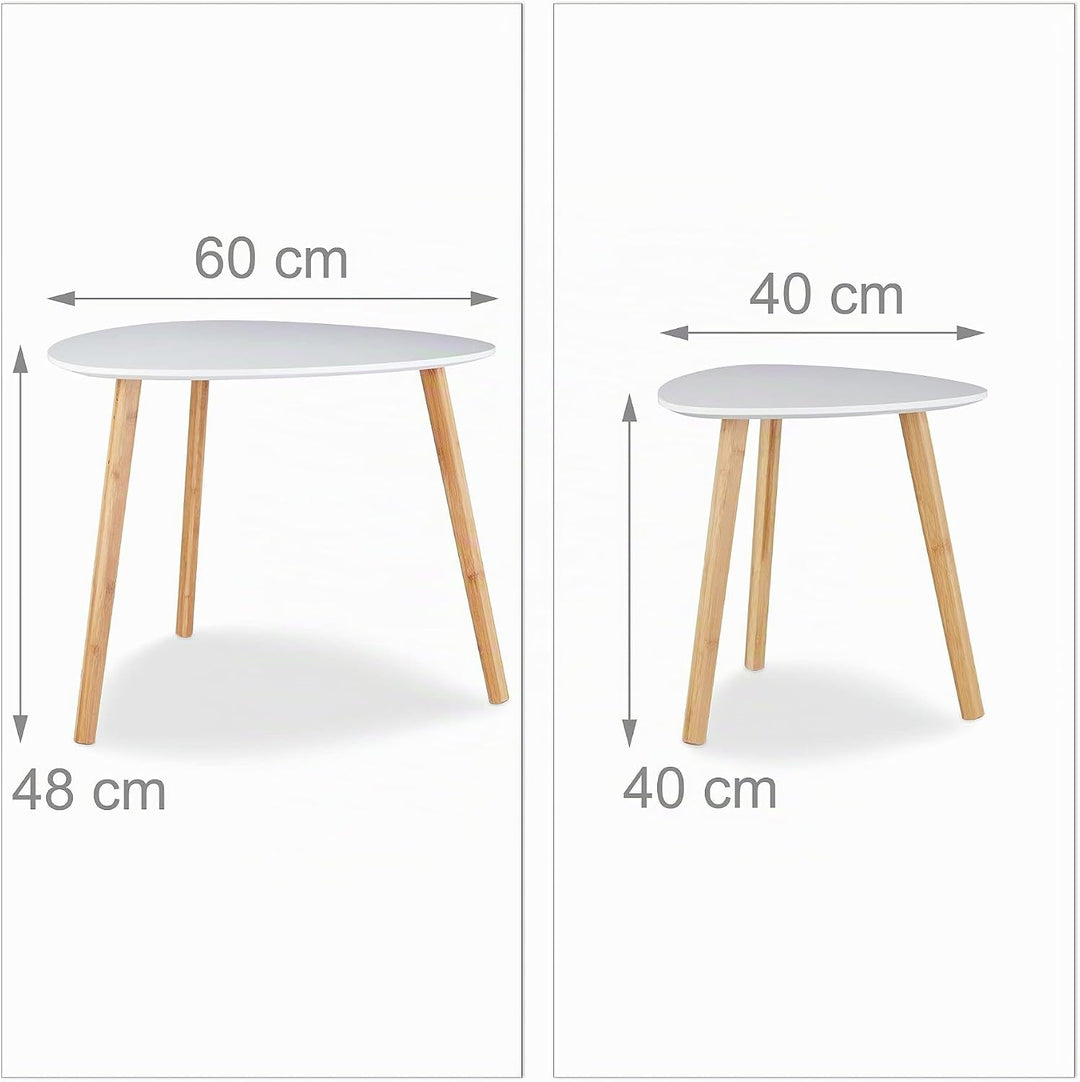 Relaxdays Satztisch 2er Set, platzsparende Beistelltische im nordischen Design, Blumentisch und Zeit