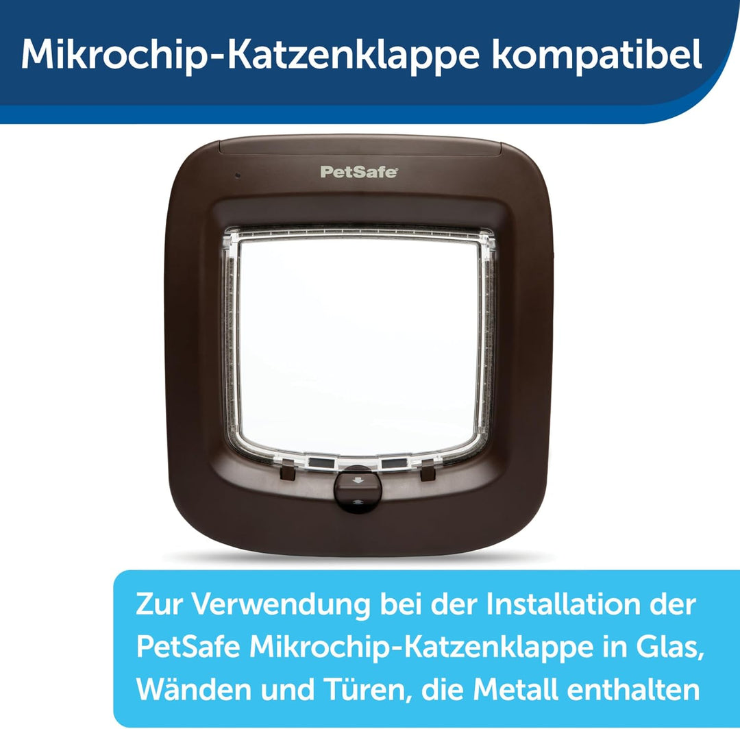 PetSafe Installationsrahmen für Mikrochip &amp; Manuelle Katzenklappe, Braun | Vielseitig, Energieeffizi