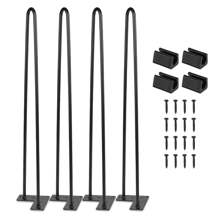 Jopassy 4er Set Haarnadel Tischbein Hairpin Legs, DIY Tischbeine mit Bodenschoner und Schrauben, Sch