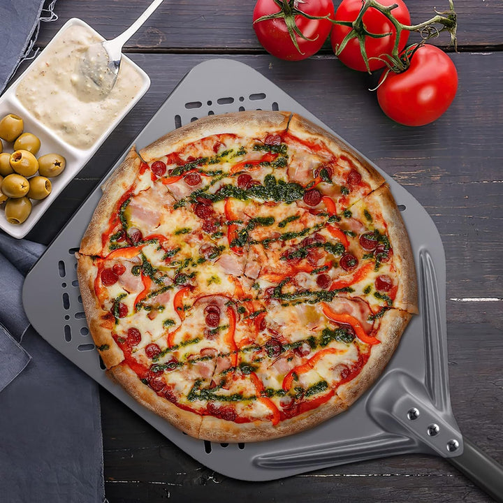 30cm &amp; 23cm Pizzaschaufel, 30cm Pizzaschaufel aus hart eloxiertem Aluminium mit Griff Guter Griff Ei