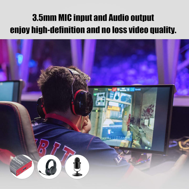 TreasLin Capture Card 4K,USB 1080P 60FPS Video Capture Karte,HDMI Passthrough Arbeiten mit DSLR Xbox