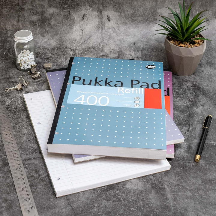 Pukka Pads Nachfüllblock, A4, 400 Seiten, 5 Stück Einzeln 5 weiss, Einzeln