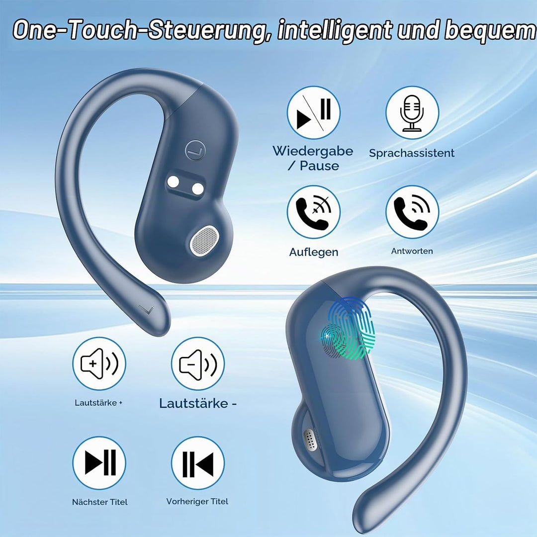 Open Ear Kopfhörer Bluetooth 5.4 HiFi Stereo, 2026 Kopfhörer Kabellos Bluetooth mit ENC Noise Cancel