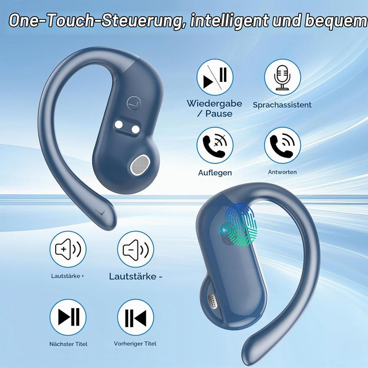 Open Ear Kopfhörer Bluetooth 5.4 HiFi Stereo, 2026 Kopfhörer Kabellos Bluetooth mit ENC Noise Cancel