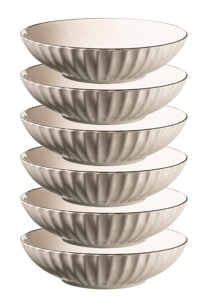 MÄSER Serie OSITA, Suppenteller für 6 Personen aus hochwertigem Keramik, tiefes Teller Set, Retro-De