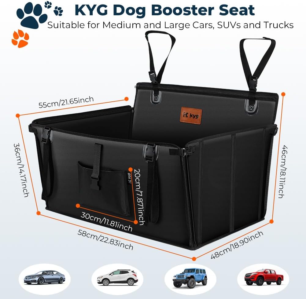 KYG Autositz Hunde Extra Stabiler Wasserdichter Rutschfester Haustier autositz Kratzfester mit 4 Bef
