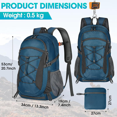 RAINSMORE Wanderrucksack Herren Damen 40L Wasserdichter Rucksack Leicht Gross Reiserucksack Trekking