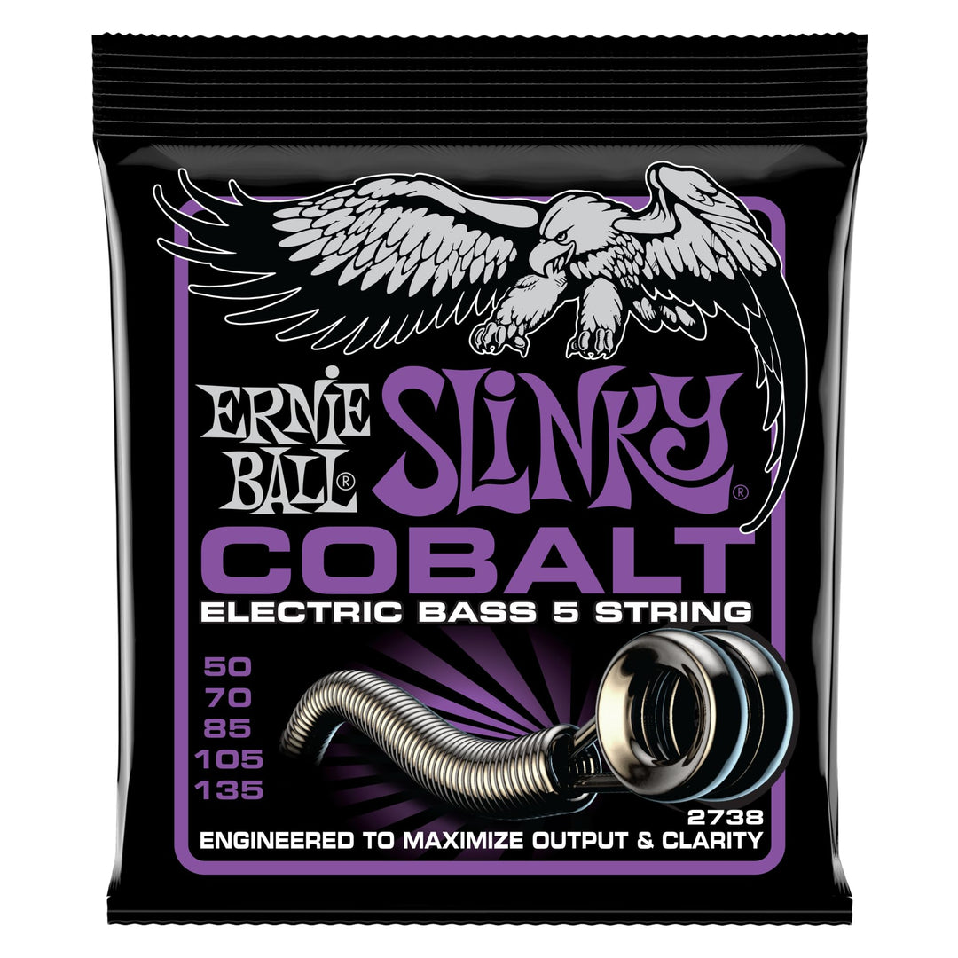 Ernie Ball Power Slinky Cobalt E-Bass-Saiten, für 5-Saiter, Stärke 50-135 Power 5 (50-135) 5-Saiter,