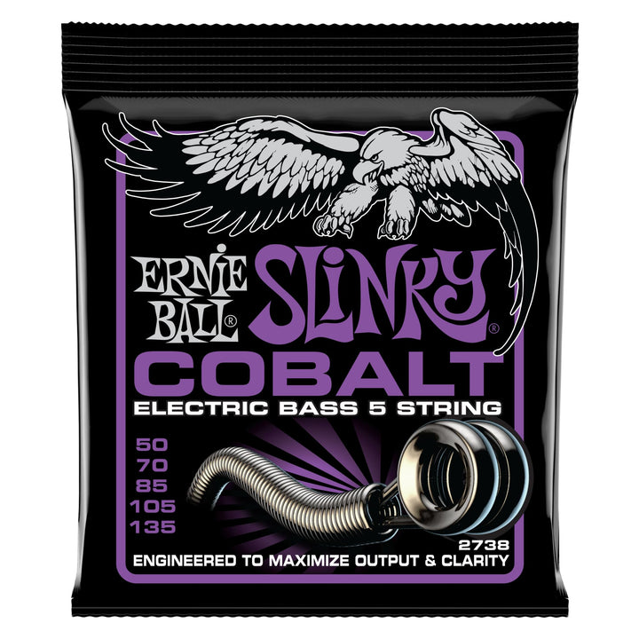 Ernie Ball Power Slinky Cobalt E-Bass-Saiten, für 5-Saiter, Stärke 50-135 Power 5 (50-135) 5-Saiter,