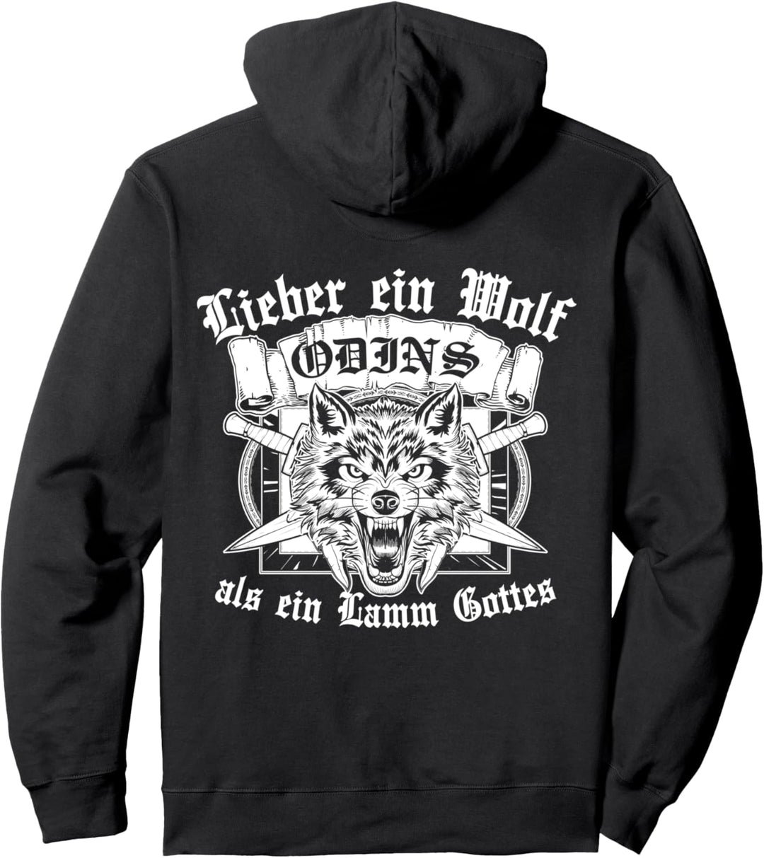 Lieber Ein Wolf Odins Als Ein Lamm Gottes Wikinger Vikings Pullover Hoodie