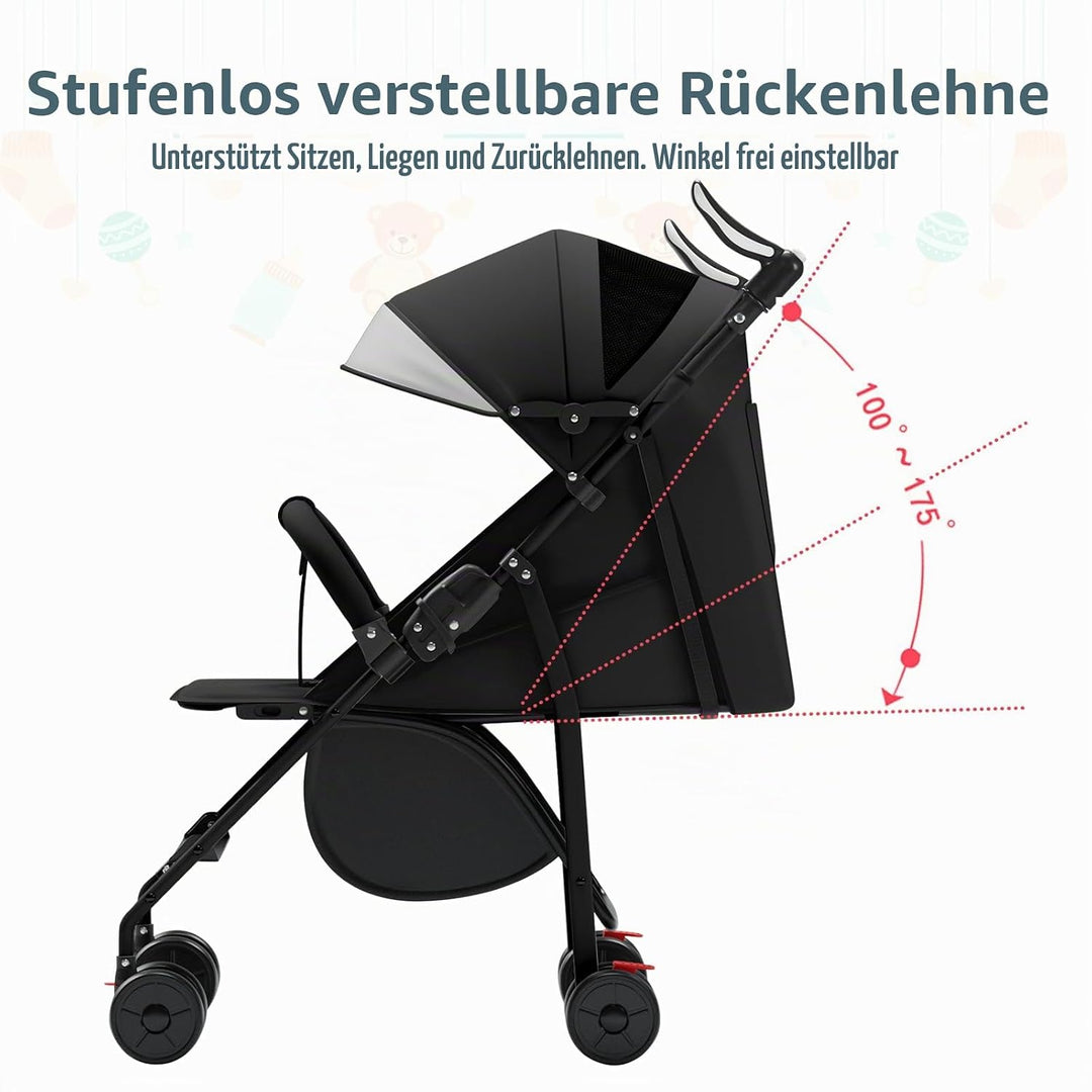OHMG Kinderbuggy mit Liegefunktion ab Geburt bis 22 kg,Kinderwagen,Buggy für Kinder,mit Liegefunktio