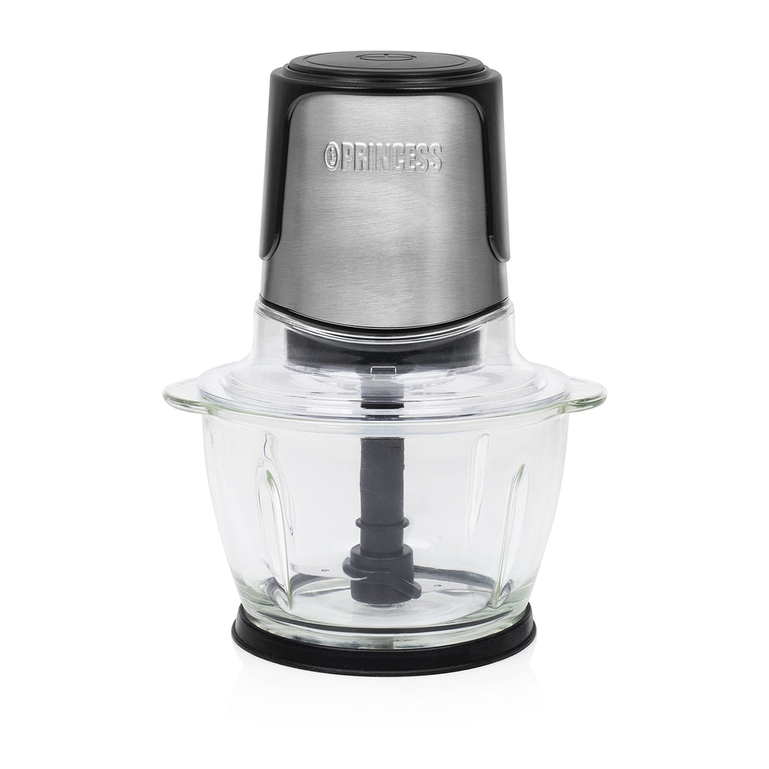 Princess Mini Zerkleinerer – 2 Edelstahlklingen, Glasbehälter 1 l, 300 W, 221051 1 Liter Fassungsver
