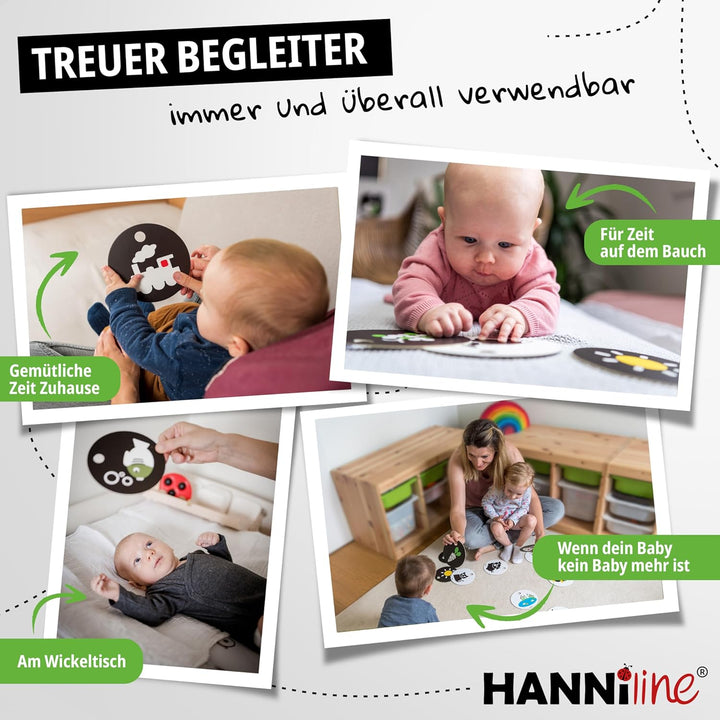 Kontrastkarten Baby [Made in EU] 20 Bilder 11 Karten Baby Spielzeug ab 3 Monate | mit Schlaufe, Elte