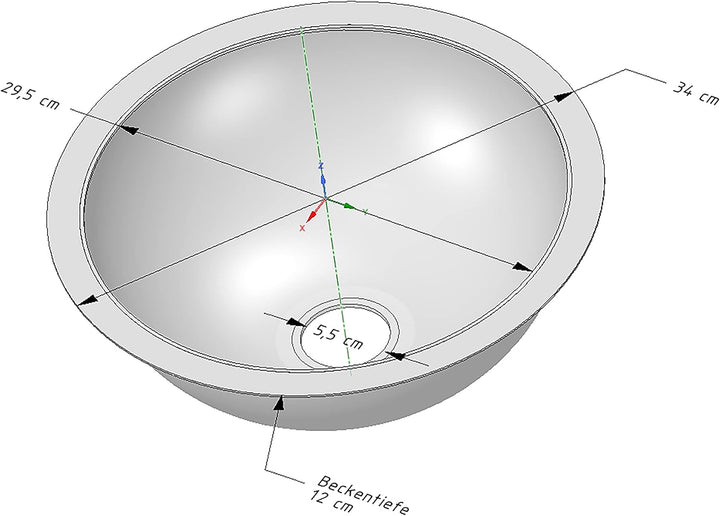 Edelstahl hochglanz polierte Rund Camping Spüle Y30P von Vontech