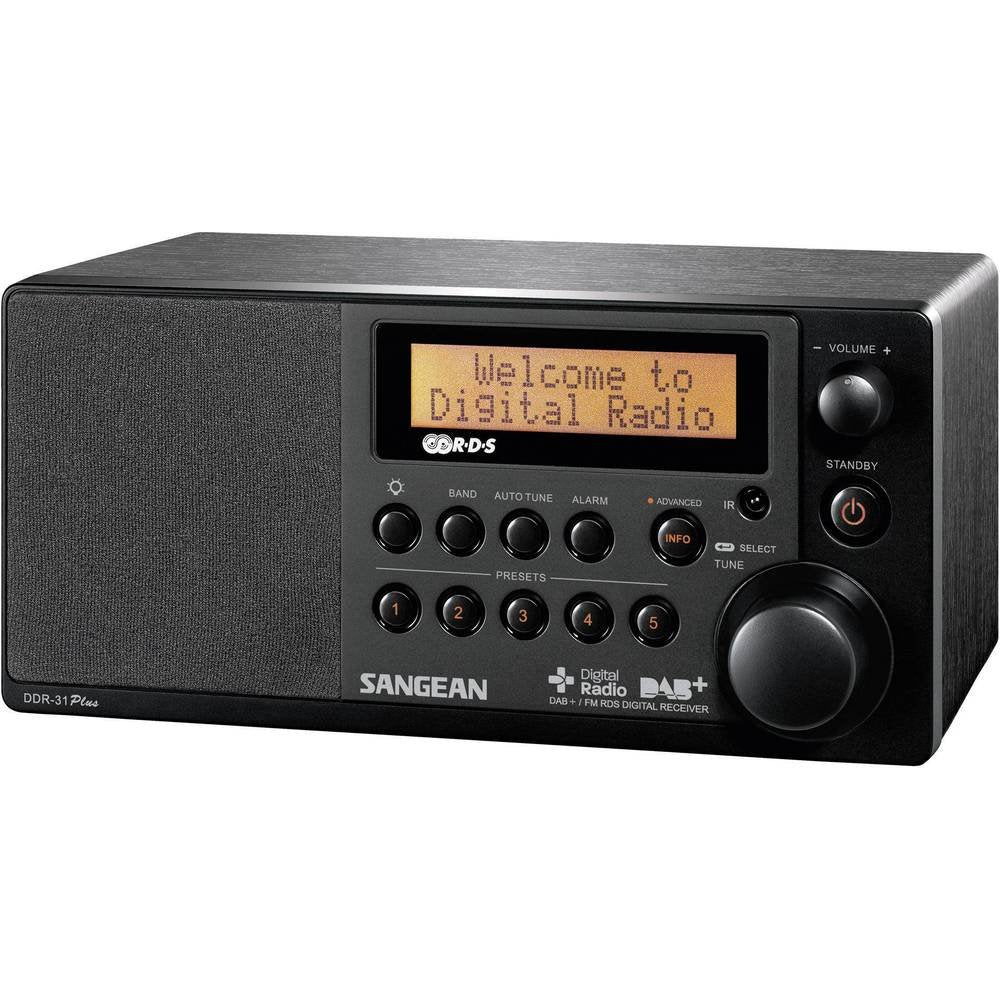 Sangean DDR-31 Tischradio - Digital radio mit DAB+ und FM - Aux-in - schwarz schwarz ohne Bluetooth,