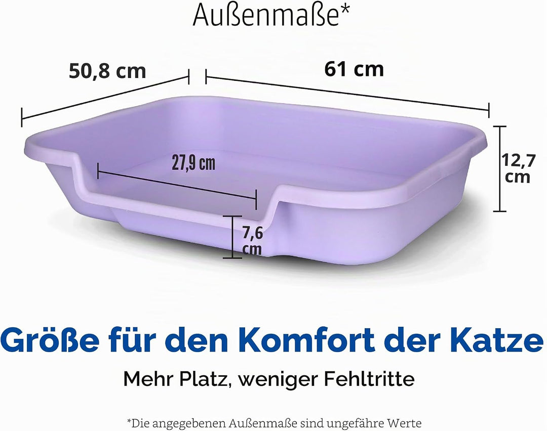 KittyGoHere Senior-Katzentoilette, niedriger Einstieg, komfortable Grösse, ideal für ältere und arth