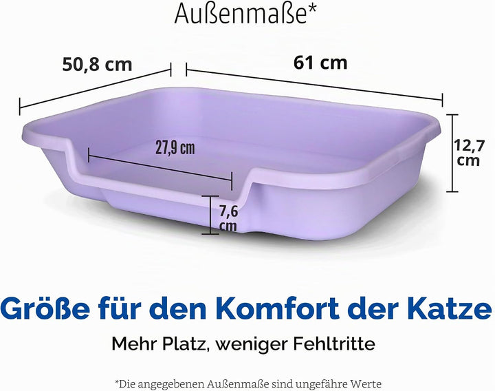 KittyGoHere Senior-Katzentoilette, niedriger Einstieg, komfortable Grösse, ideal für ältere und arth