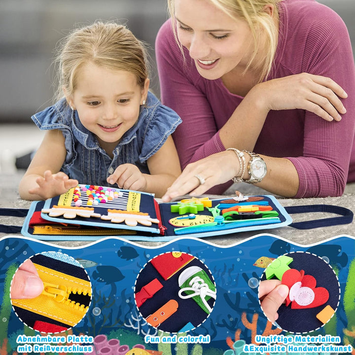 ACDAY Busy Board, Montessori Spielzeug für ab 1 2 3 4 Jahre Kleinkinder Baby Activity Board Quiet Bo