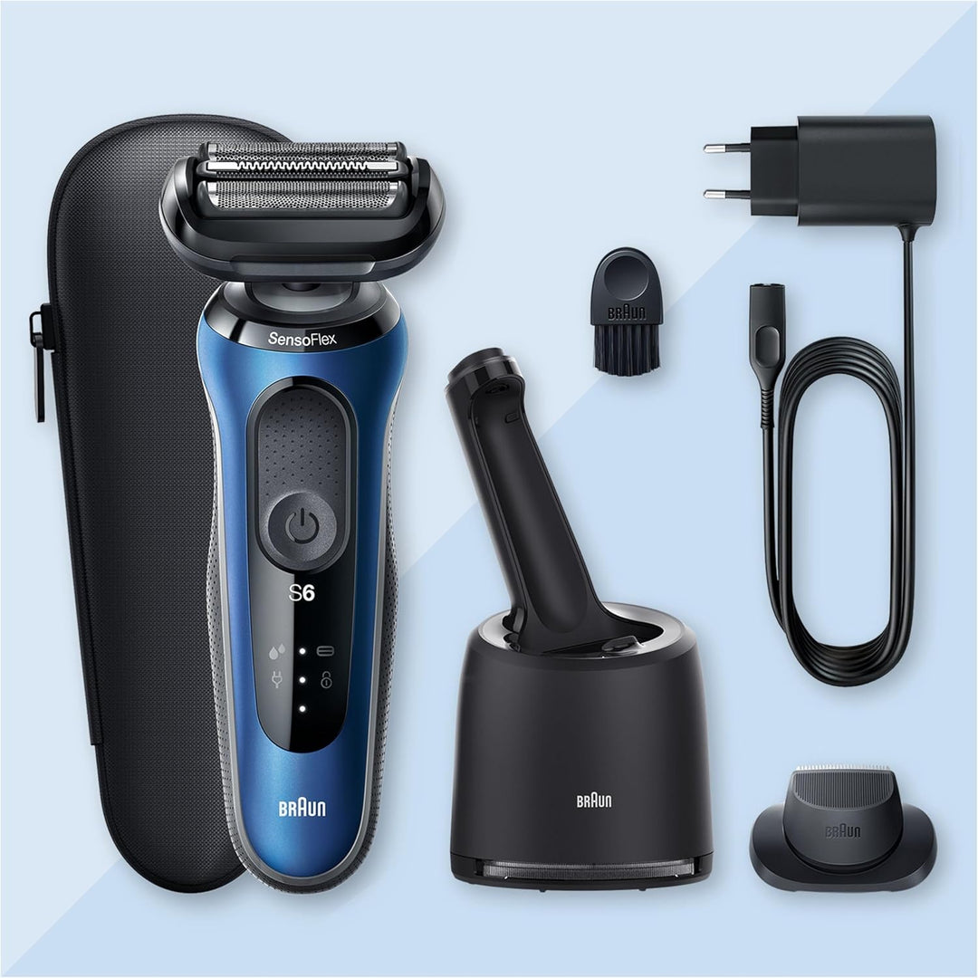 Braun Series 6 Elektrorasierer mit EasyClick-Präzisionstrimmer-Aufsatz, SensoFlex Rasierer Herren mi