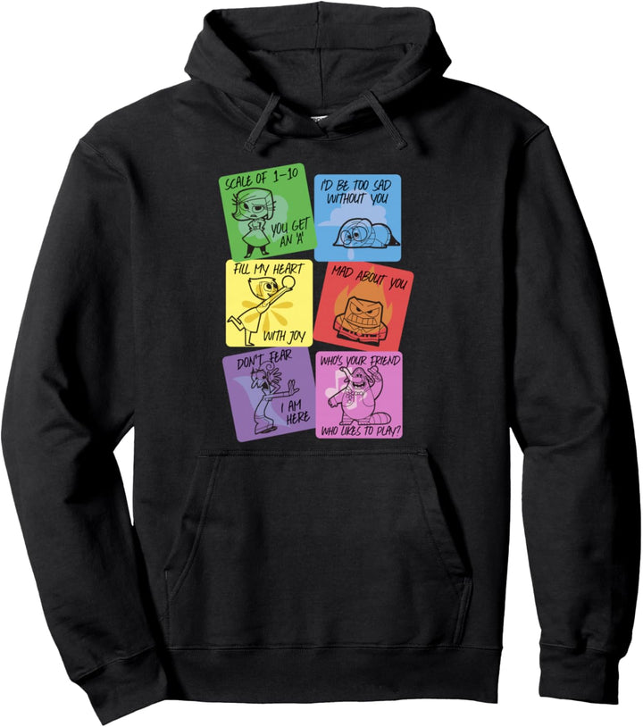Disney Pixar Inside Out Valentine Phrases Text Pullover Hoodie