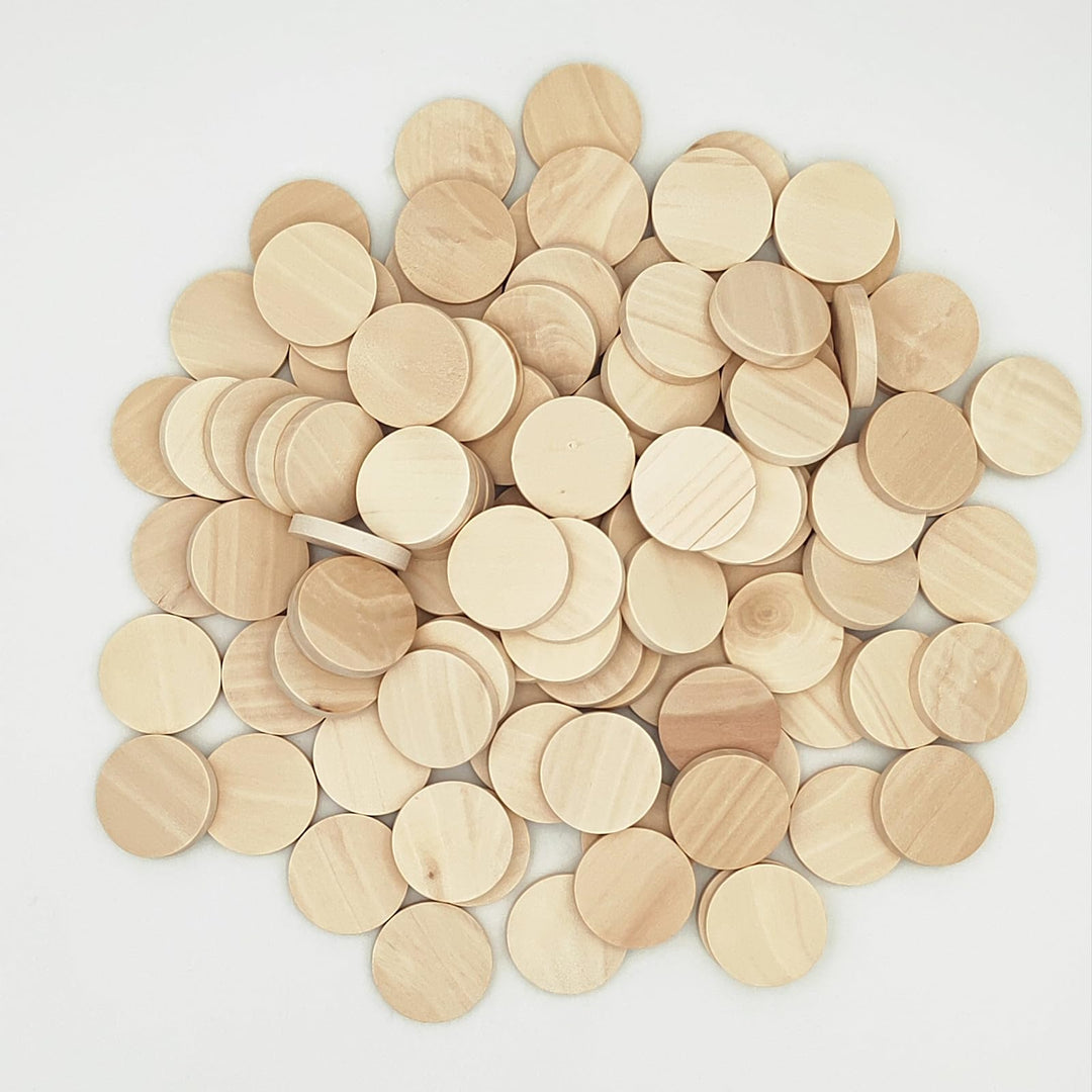 Naturholzscheiben, blanko, runde Holzscheiben, unlackiert, Holzkreise, blanko, Holzornamente für Bas