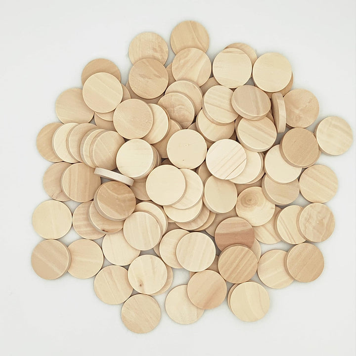 Naturholzscheiben, blanko, runde Holzscheiben, unlackiert, Holzkreise, blanko, Holzornamente für Bas