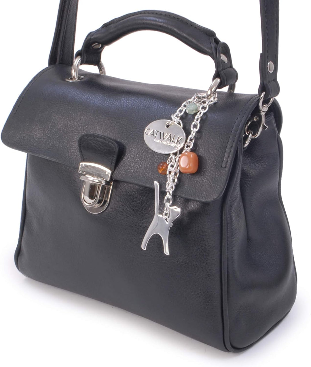 Catwalk Collection Handbags - Vintage Leder - Handtasche/Schultasche/Henkeltasche - Handtasche mit S