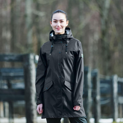 HORZE Billie Regenjacke, Reitjacke, Regenmantel Für Damen, Wasserdicht, Schwarz 44 Schwarz, 44 Schwa