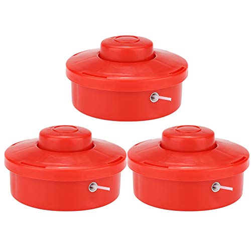 Zerodis Universal Rasentrimmerkopf, 3-Stück Set, Rot, Kunststoff, 10.5cm Durchmesser, Ersatzteil für