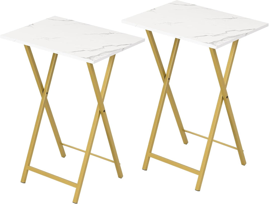 HOOBRO Beistelltisch Klappbar, Kleiner tabletttisch, TV Tray 2er Set, klapptisch Snack Tisch Industr