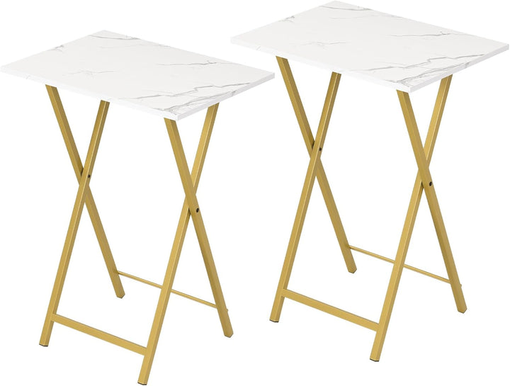 HOOBRO Beistelltisch Klappbar, Kleiner tabletttisch, TV Tray 2er Set, klapptisch Snack Tisch Industr