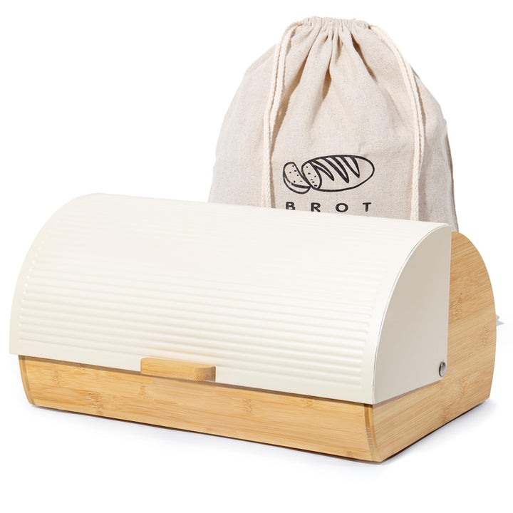Brotkasten Metall Holz, Brotbox Schwarz, Brot Aufbewahrungsbox gross, Brotkorb mit Deckel, Bread Box