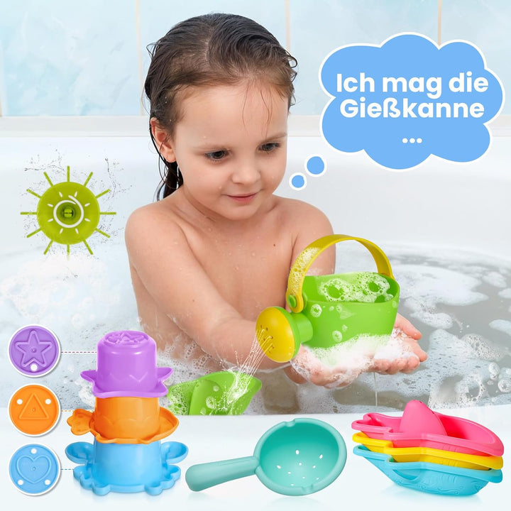 Badespielzeug Baby ab 1 2 3 4 Jahre, Badewannenspielzeug Wasserspielzeug Kinder Schwimmbad Pool Plan