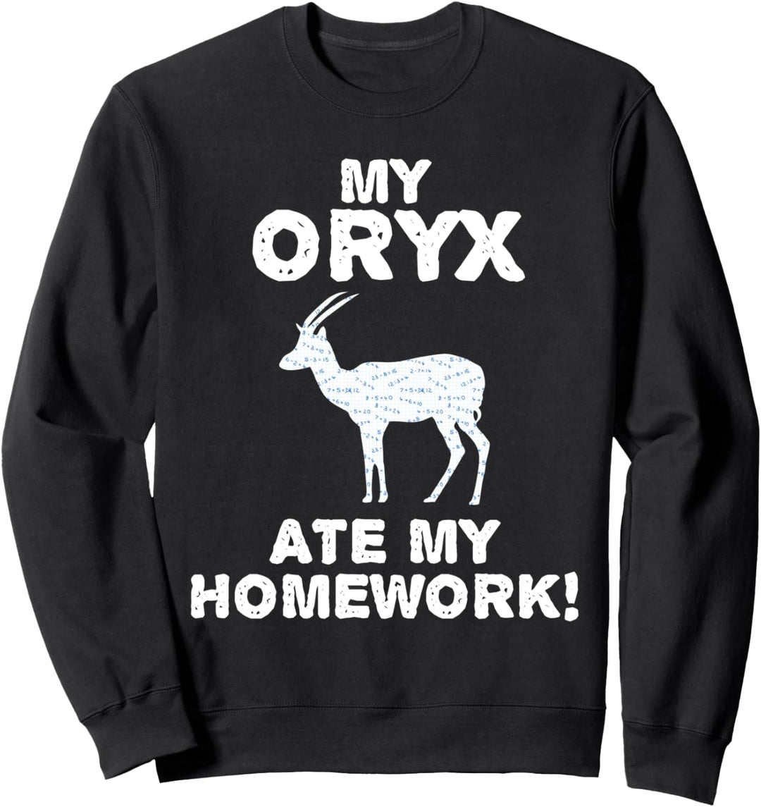Mein Oryx hat meine Hausaufgaben gegessen Antilope Animal Back To School Kid Sweatshirt