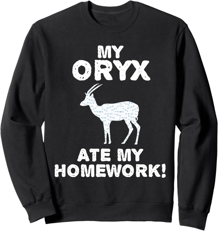 Mein Oryx hat meine Hausaufgaben gegessen Antilope Animal Back To School Kid Sweatshirt