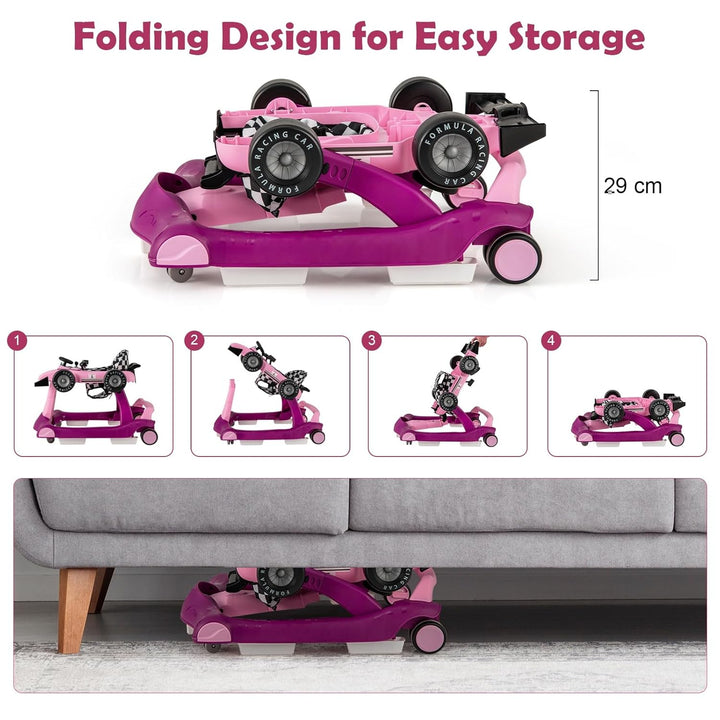 LIFEZEAL 4 in 1 Lauflernhilfe Baby, Höhenverstellbares &amp; Klappbares Babywalker, Baby Gehfrei ab 6 Mo