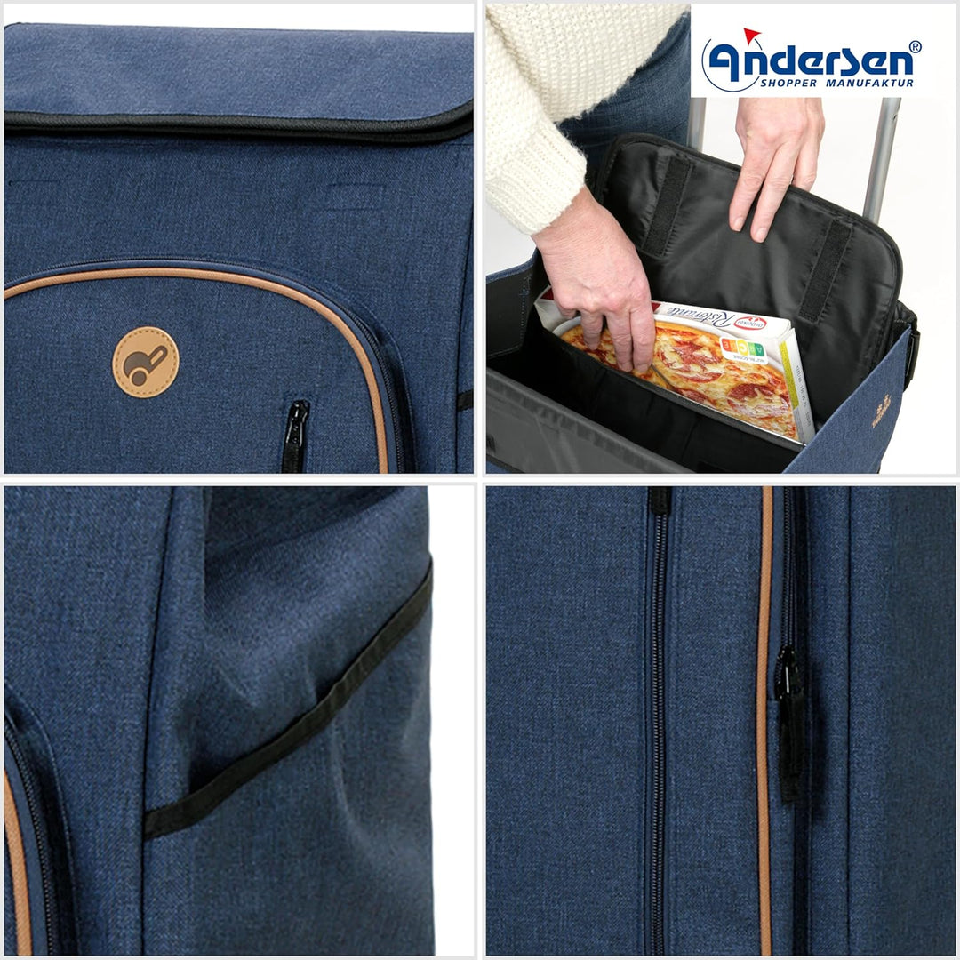 Andersen Einkaufstrolley - klappbar - 61 Liter - mit Klappsitz bis 120 kg - mit Kühlfach - belastbar