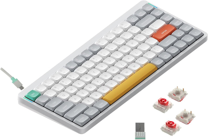 nuphy Air75 v2 Mechanische Tastatur QMK/VIA, 75% Low Profile Kabellose Tastatur, Bluetooth 5.1, 2.4G