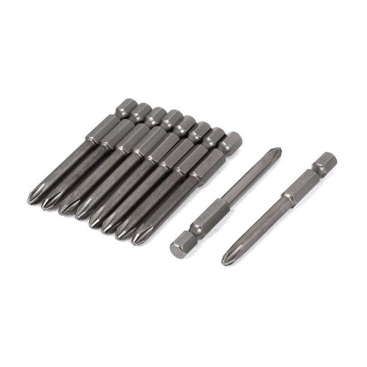 sourcing map 10 Stück 1/4"Sechskantschaft 65mm lang 5mm Tip PH2 Kreuzschraubendreher Bits de