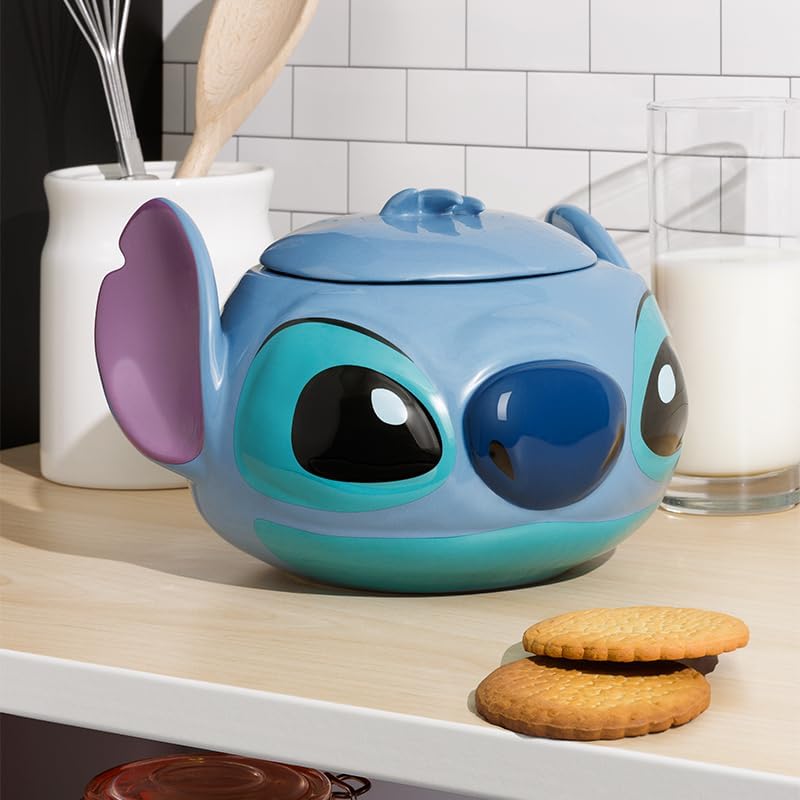Stitch Keksdose - Offiziell lizenziertes Disney förmiges Behältnis mit Deckel, ideal zur Aufbewahrun