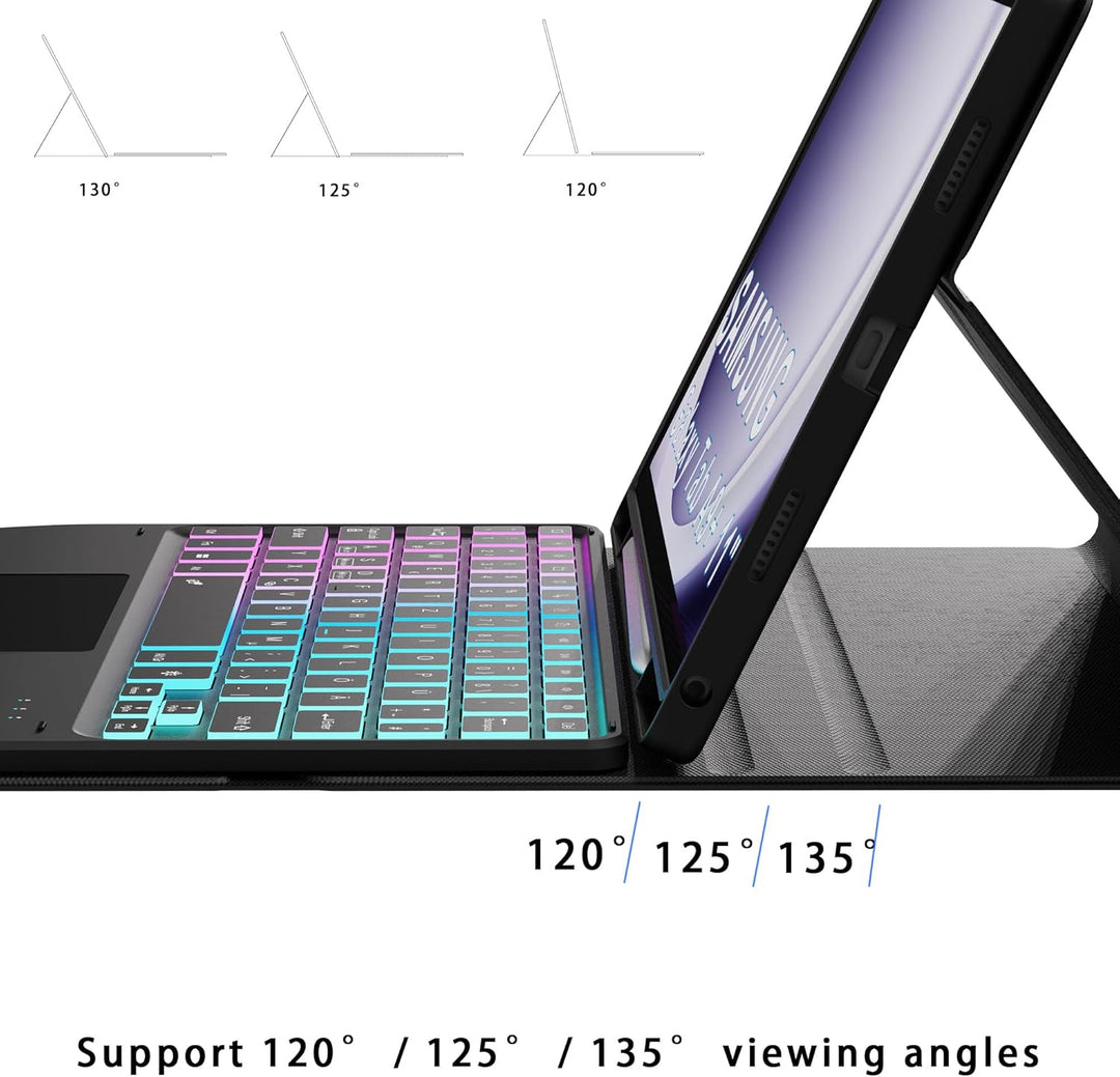 für Samsung Tablet A9 Plus Tastatur QWERTZ Deutsches - Galaxy Tab A9 Plus Hülle mit Tastatur, DIY 3-