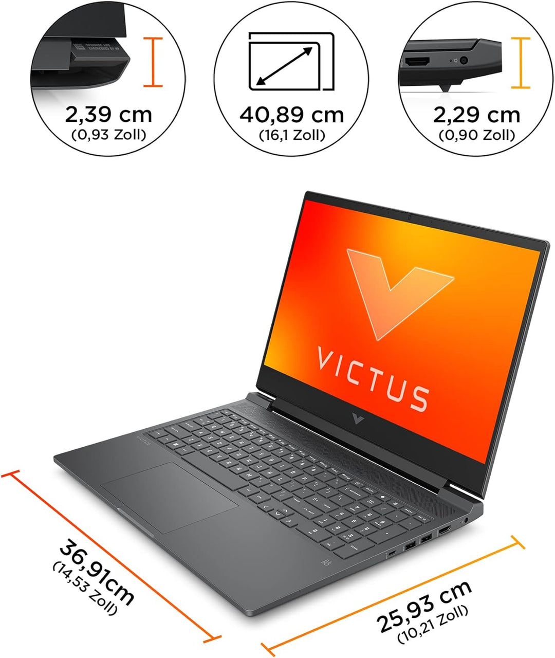 HP VICTUS Gaming Laptop, 16,1" FHD 144Hz Display, AMD Ryzen 7-7840HS, 16GB DDR5 RAM, 1TB SSD, NVIDIA