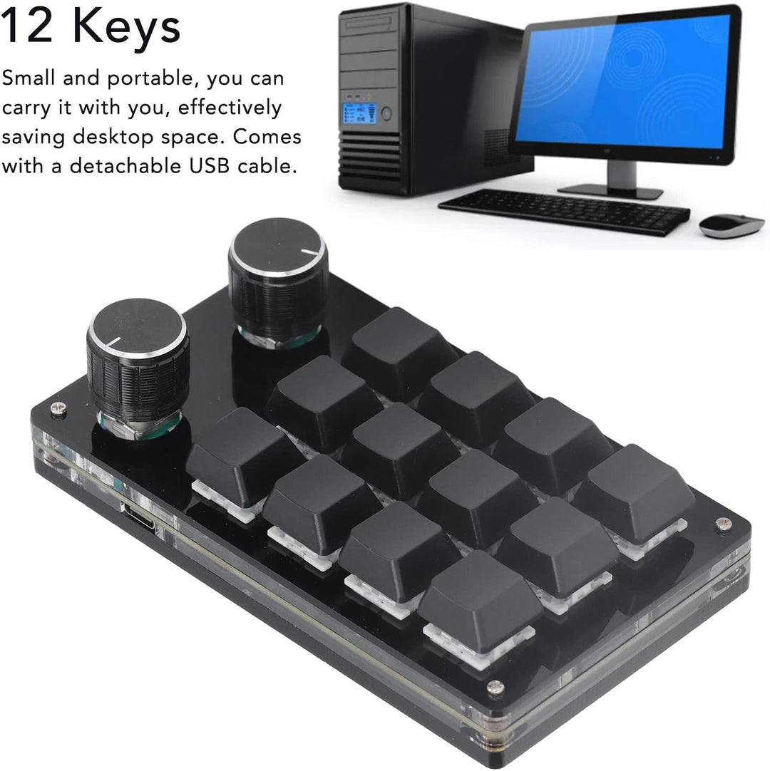 Annadue OSU Keypad 12-Tasten-Gaming-Tastatur, USB--Tastatur mit 12 Tasten, 2 Knöpfen, Mechanische Ga