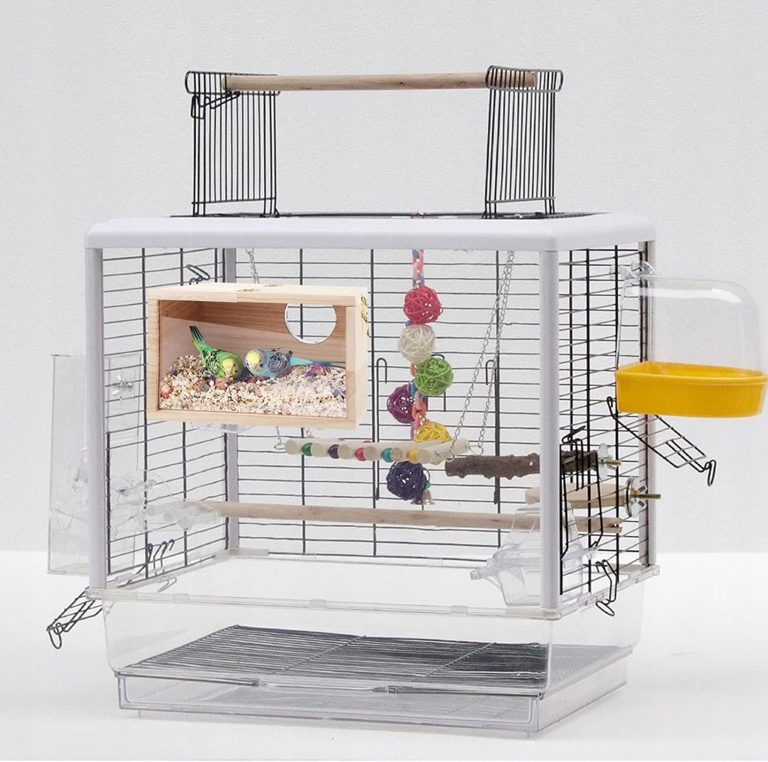 Sittich Nistkasten Vogelhaus, Wellensittich Nistkasten Transparentes Design, Vogelhäuschen aus Natur